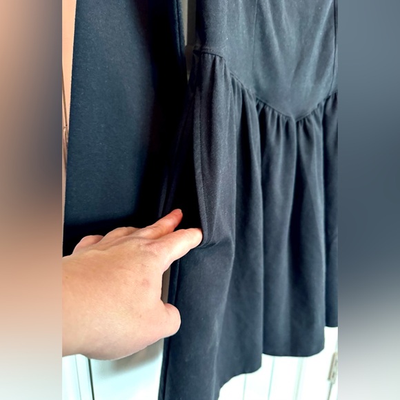 Aerie Knit NWT Fit & Flare Stretchy Black Mini Dress Womens Sz L Dress Pockets - Picture 11 of 15